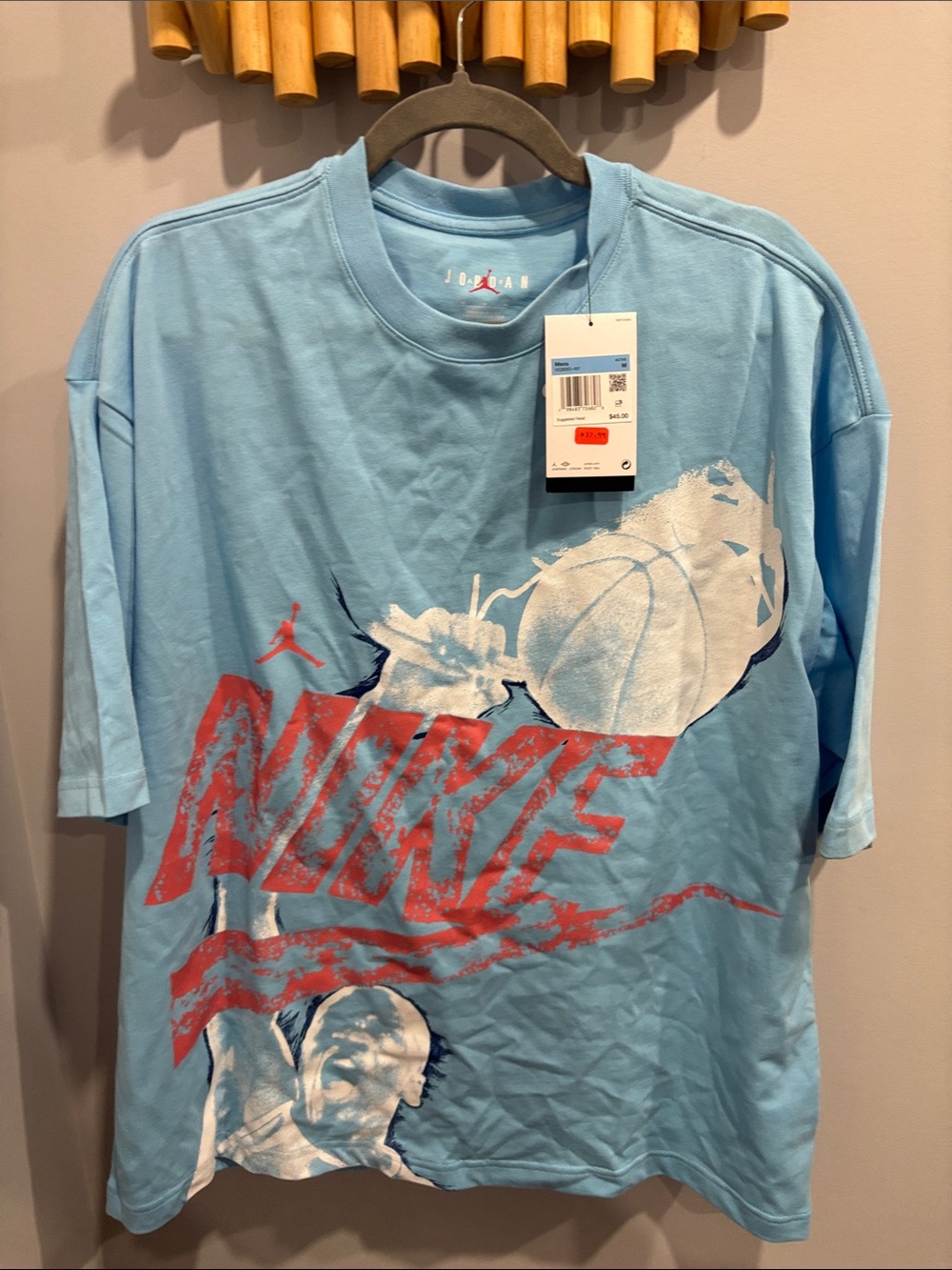 Jordan Light Blue Tee with Red Graphic